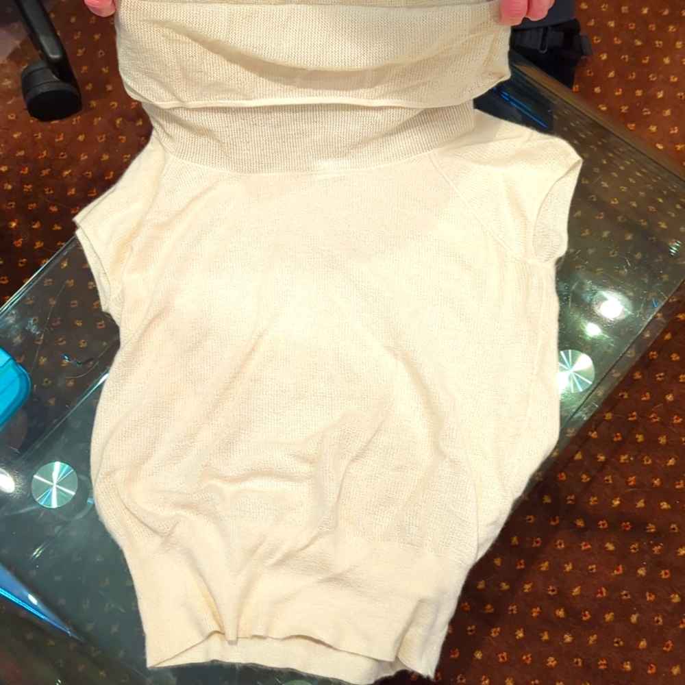 Tse cashmere cowl neck cap sleeve shirt